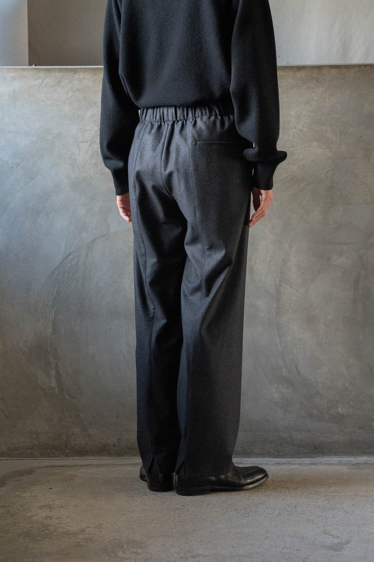 Drawstring Trousers in Wool Flannel
