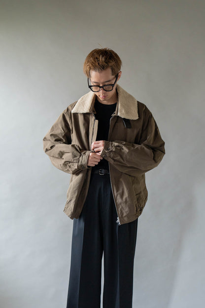 DETATCHABLE COLLAR RESIN-FINISH COTTON JACKET(ST.1576)