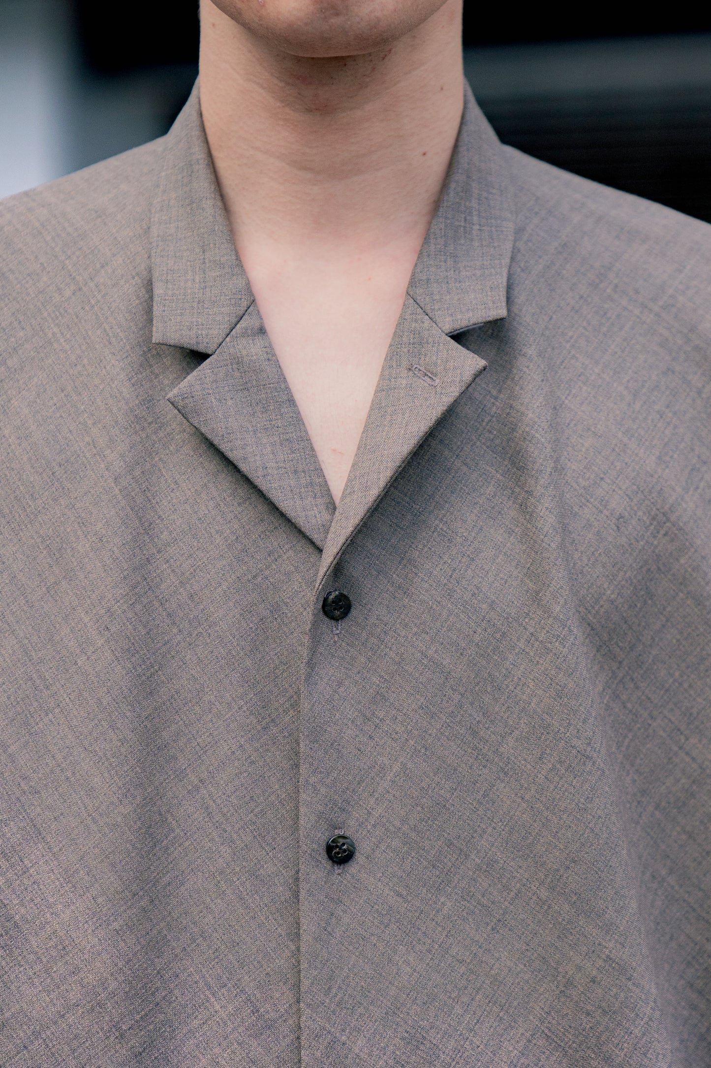 OVERSHIRT WITH NOTCHED LAPEL IN WOOL TROPICAL