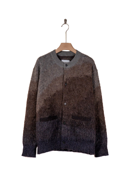 GRADATION MOHAIR KNIT CARDIGAN