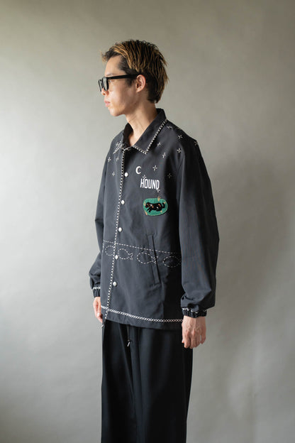 Cross-stitch coach jacket