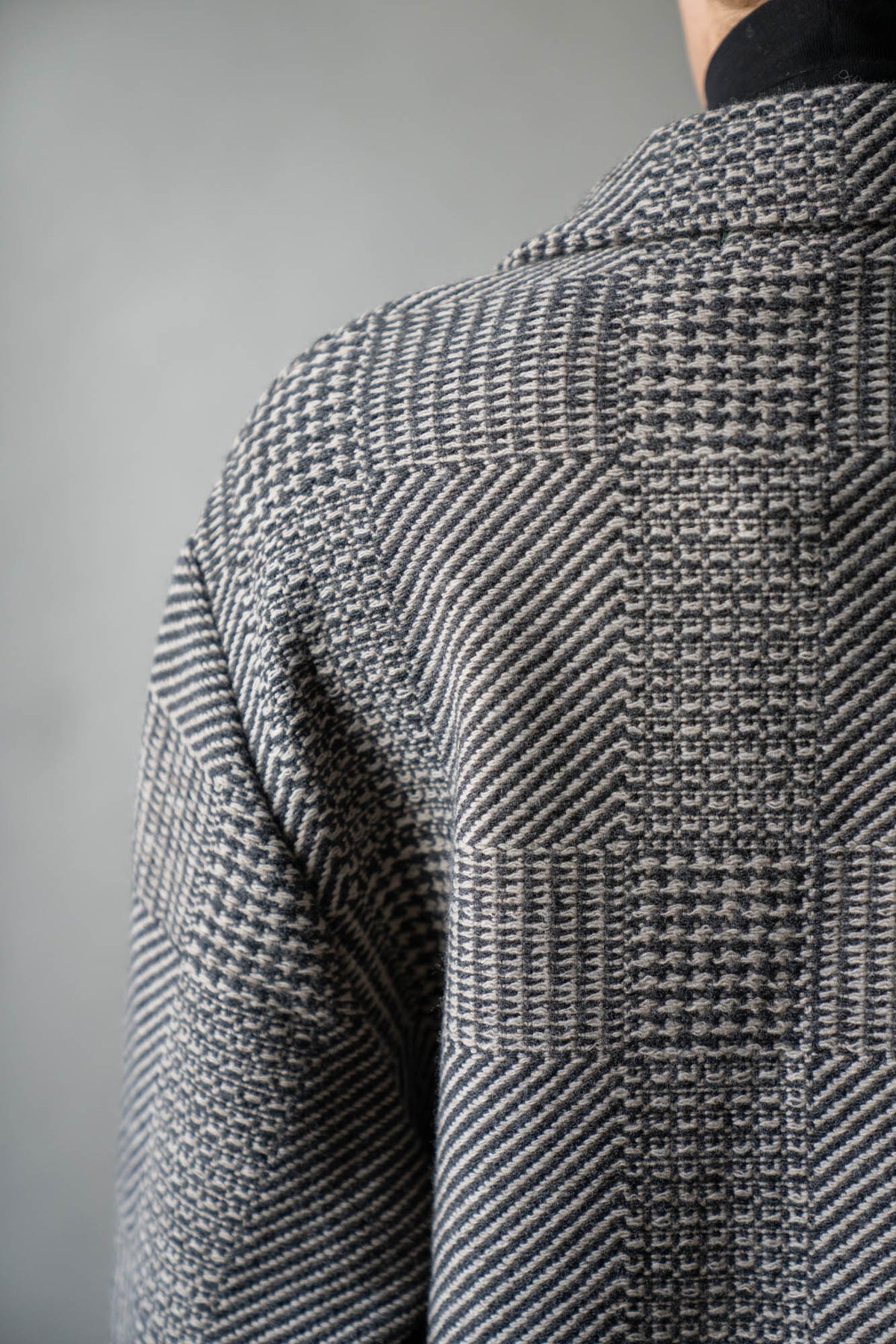 Knitted Tweed Check Tailored Jacket