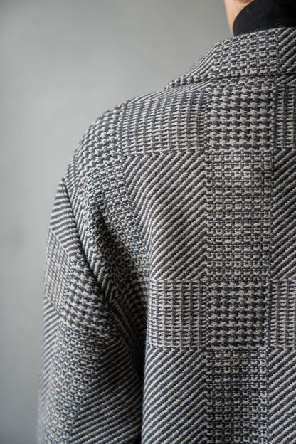 Knitted Tweed Check Tailored Jacket