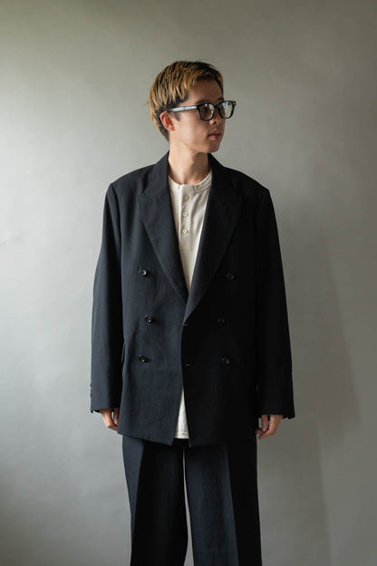 Wool Gabardine Double-Breasted Jacket
