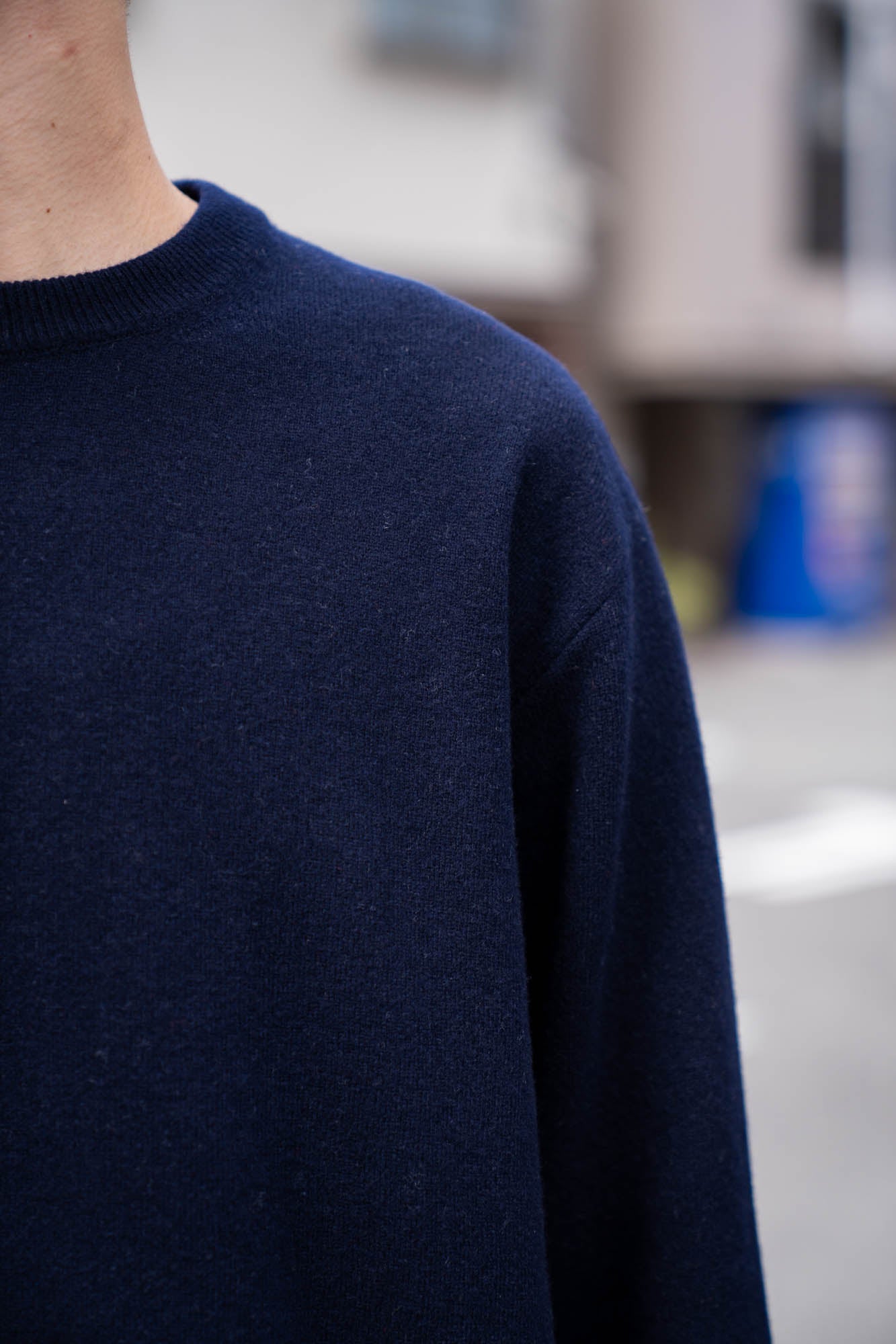 EXTRA FINE WOOL KNIT COLOR BLOCK LS(ST.1479)