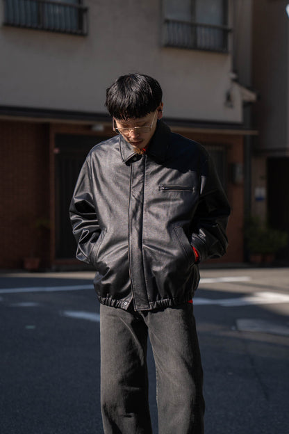 COW LEATHER VINTAGE ZIP JACKET(ST.1380)