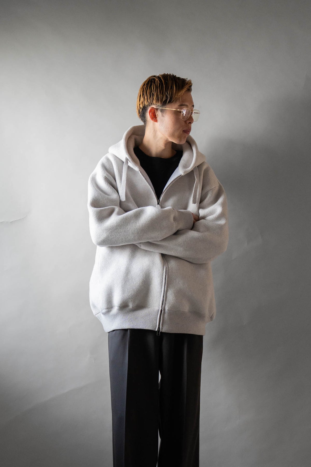 WOOL SWEAT ZIP HOODIE