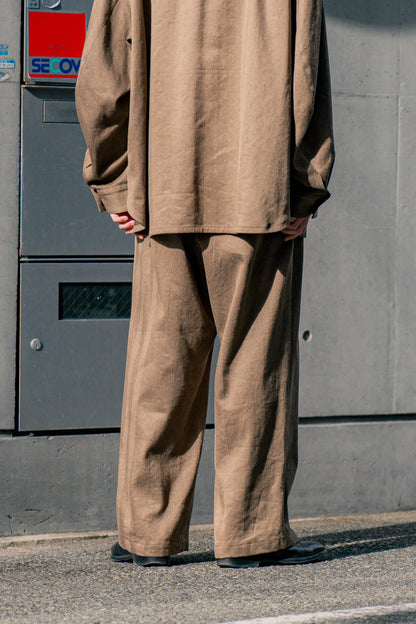 Linen Herringbone Oversize Pants