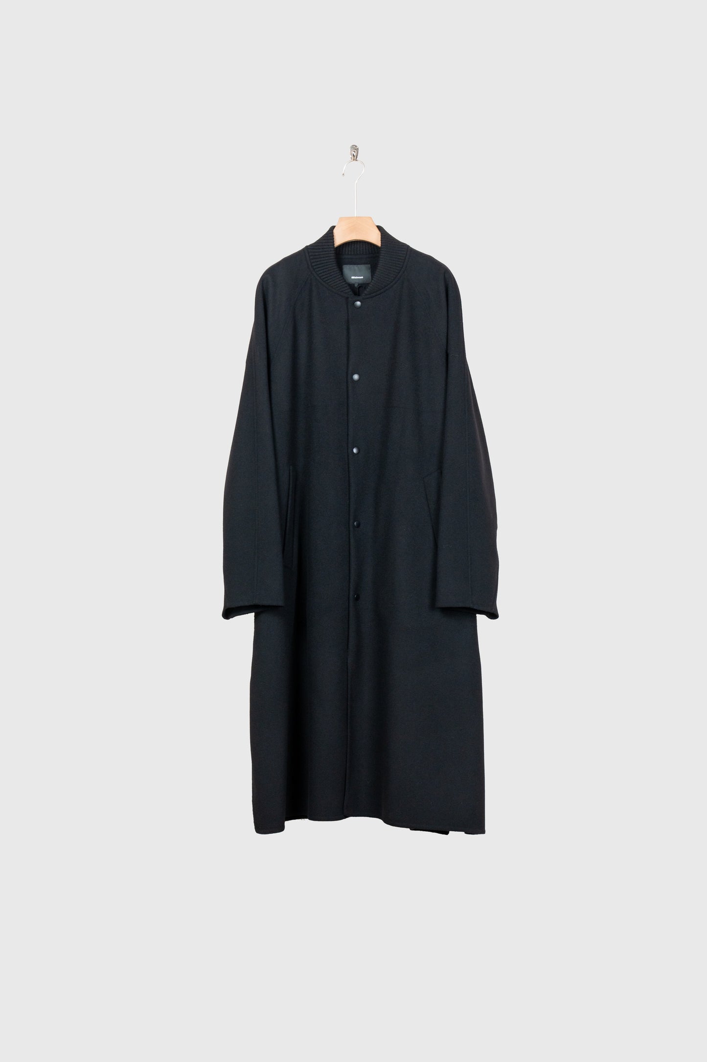 Wool melton double face rever stadium coat