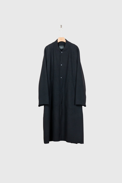 Wool melton double face rever stadium coat