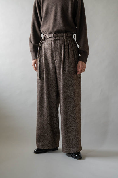 BELTED WIDE PANTS