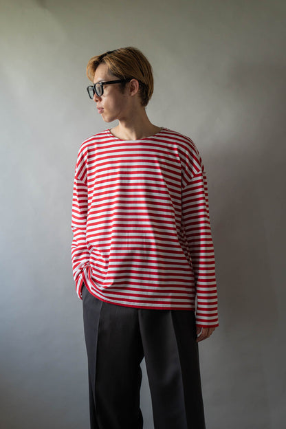 BORDER LONG T SHIRT