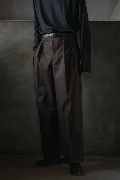 COTTON GABA 2TUCK WIDE SLACKS