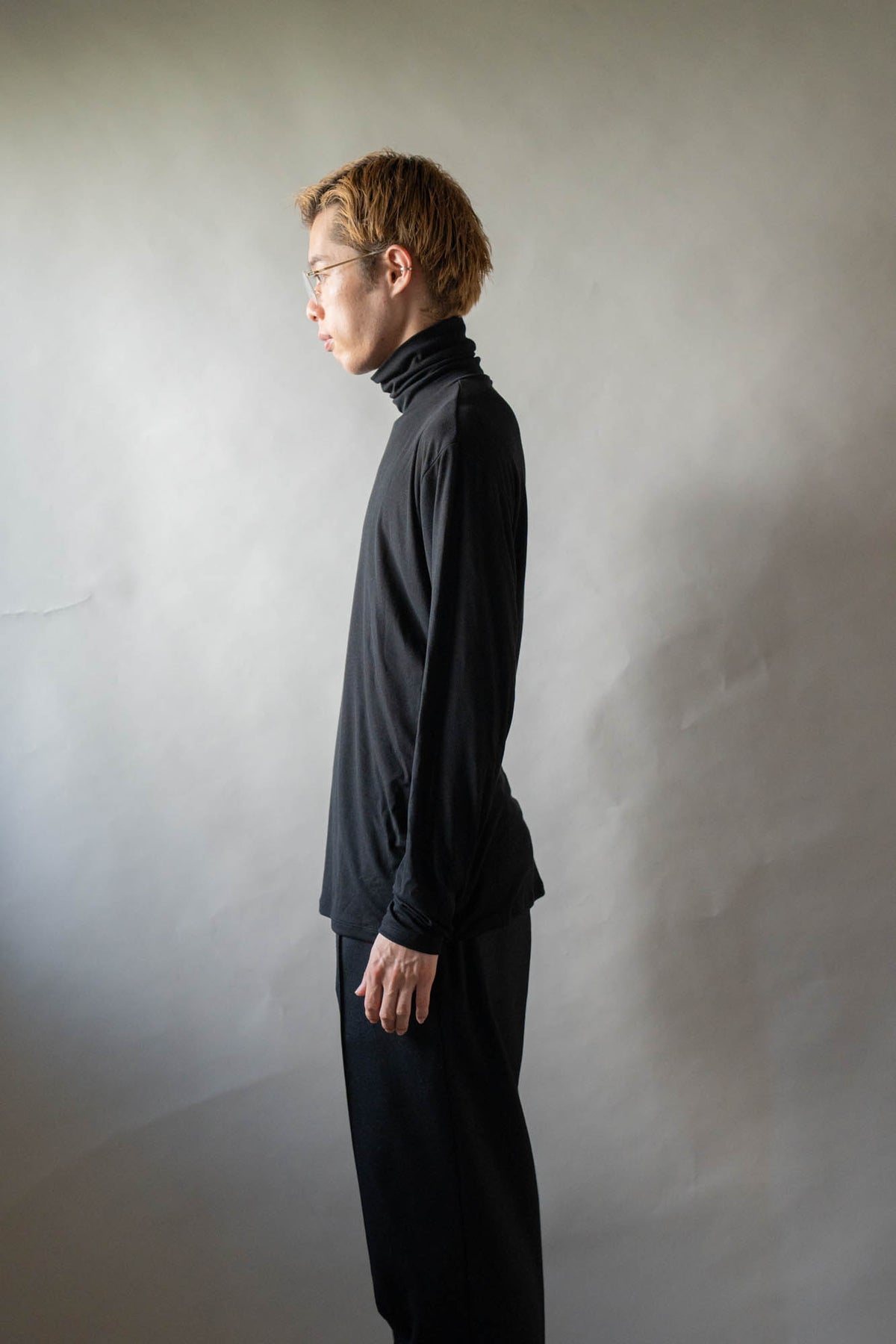 Stretch jersey super high neck