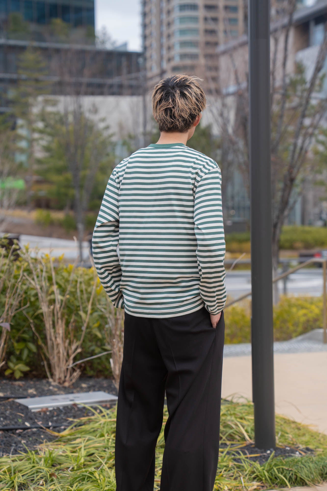 sign別注 Hand-Embroidered Stripe Long Sleeve T-Shirt
