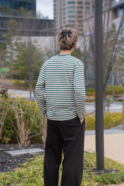sign別注 Hand-Embroidered Stripe Long Sleeve T-Shirt