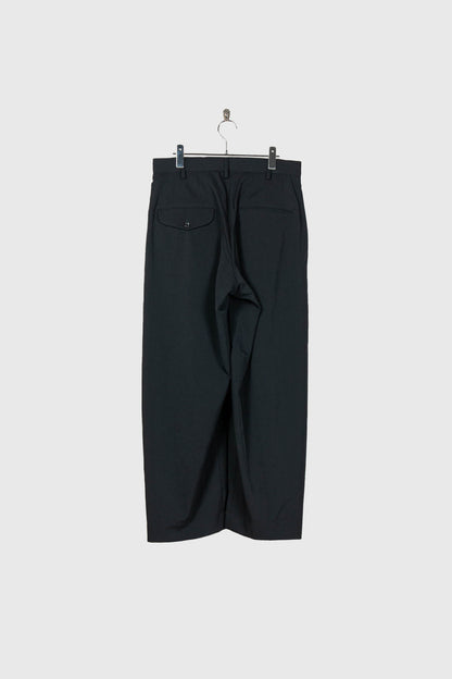 Gather-detail wool gabardine pants