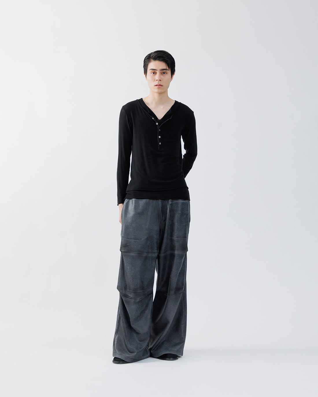 LAYERED HENLEY-NECK SHIRT .16