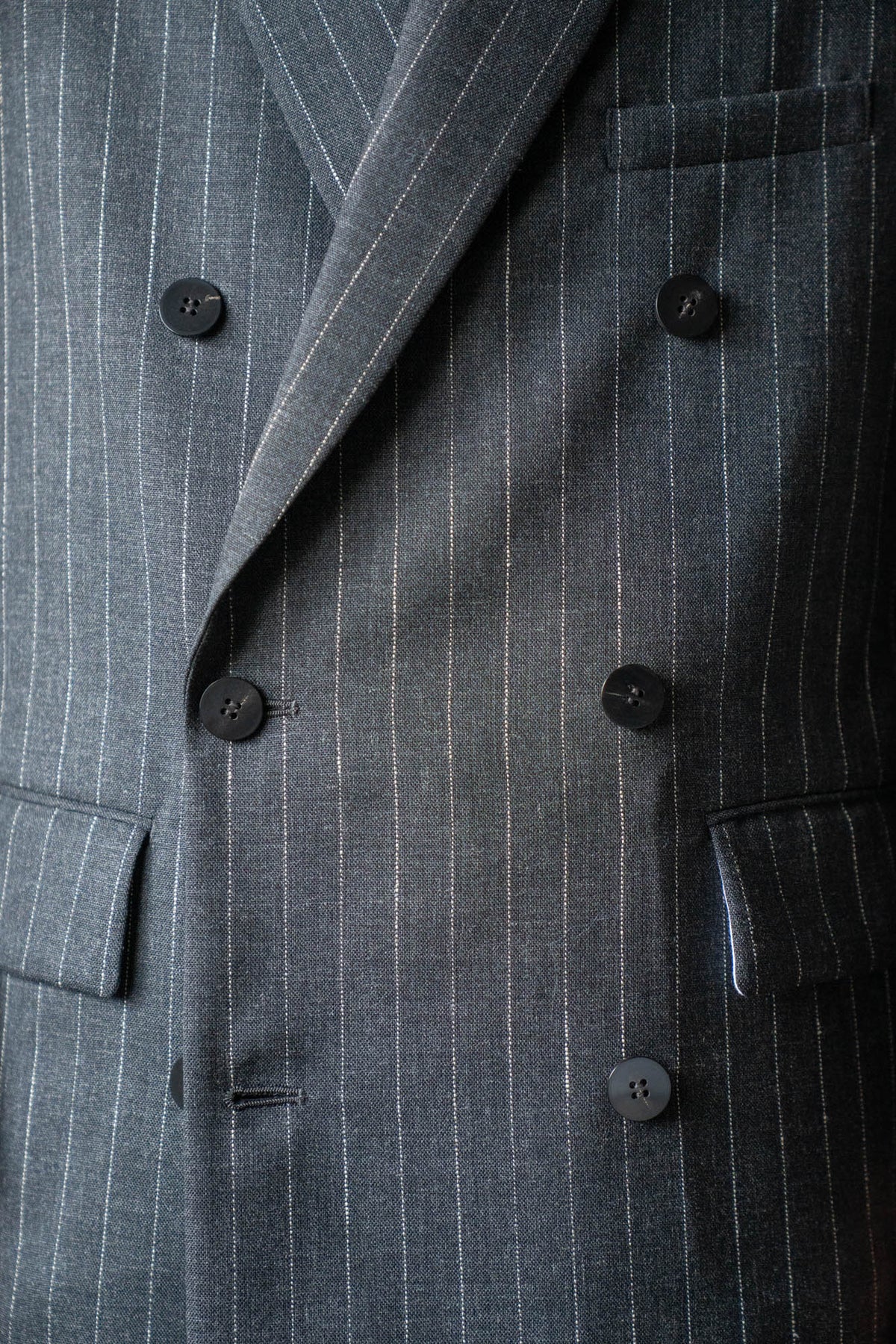 Double-Breasted Jacket in Wool Pinstripe