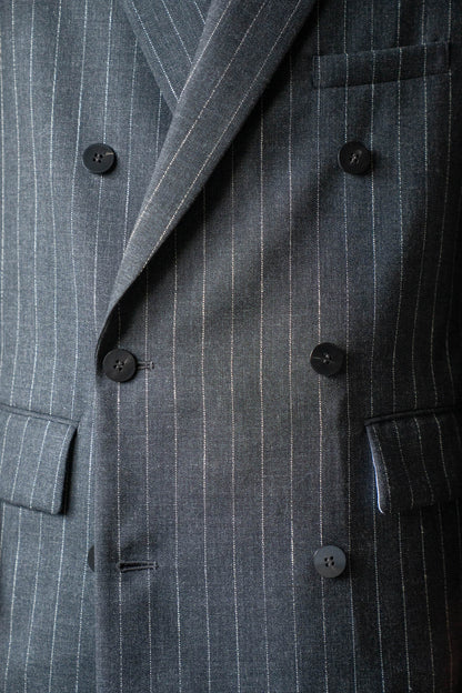 Double-Breasted Jacket in Wool Pinstripe