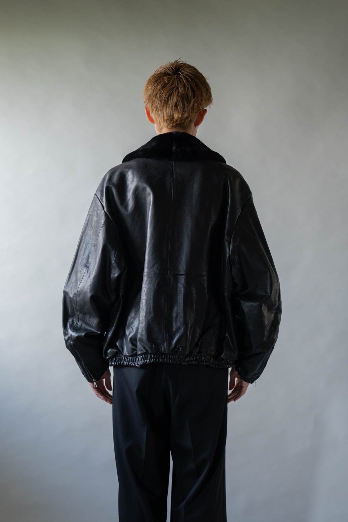 MOUTON COLLAR CALF ZIP JACKET(ST.1549)