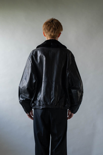 MOUTON COLLAR CALF ZIP JACKET(ST.1549)