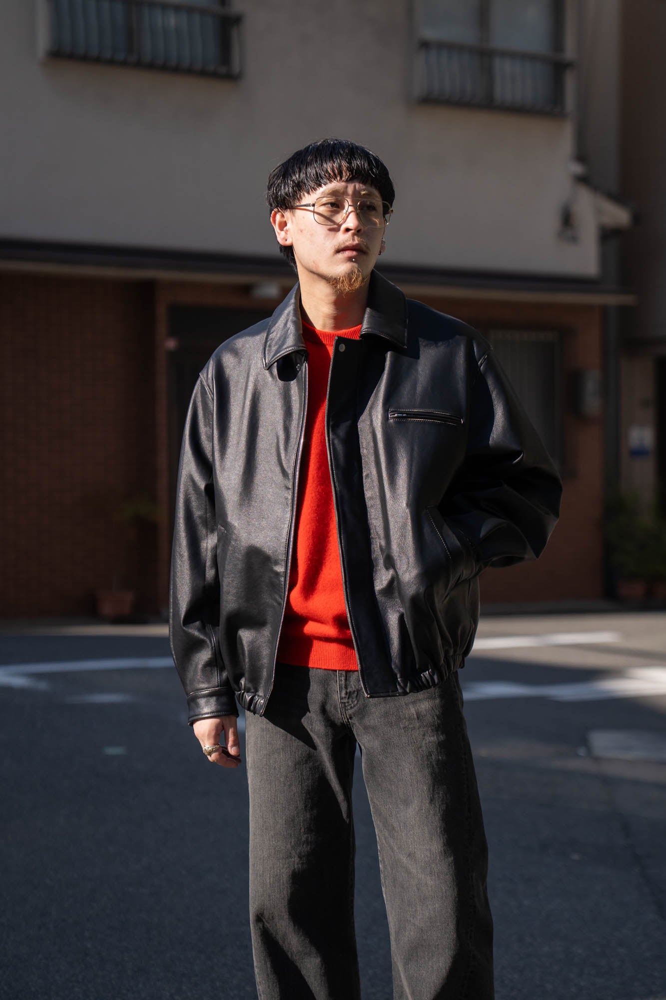 COW LEATHER VINTAGE ZIP JACKET(ST.1380)