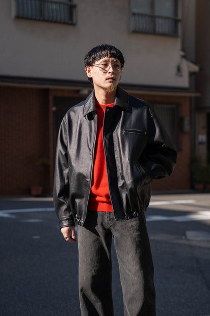 COW LEATHER VINTAGE ZIP JACKET(ST.1380)