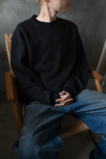 Damage jacquard terry crew neck sweater