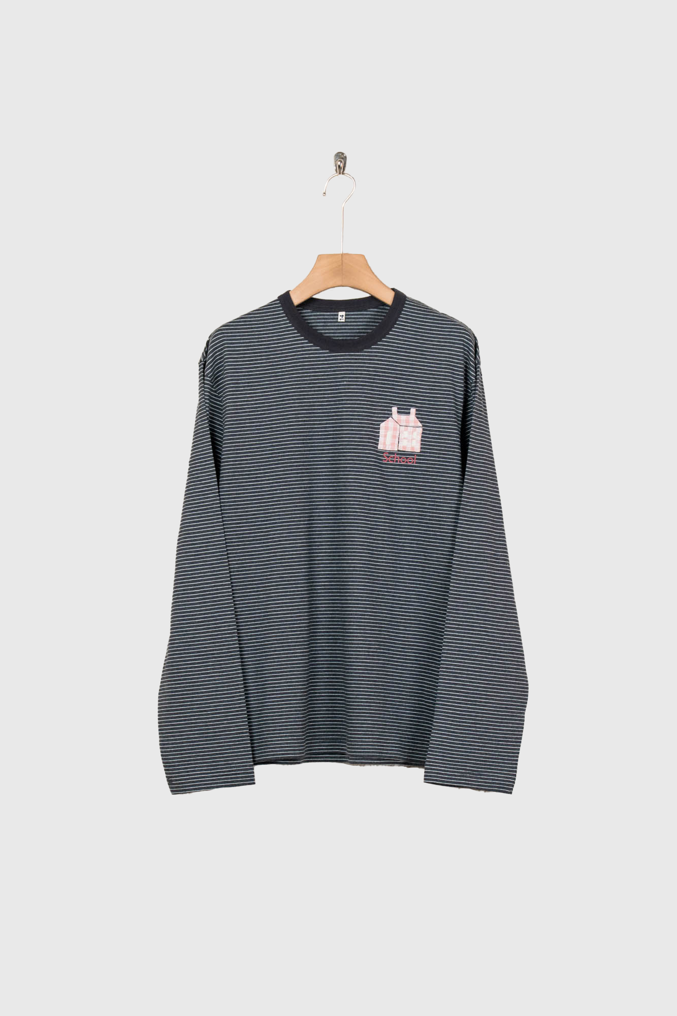 Hand-Embroidered Stripe Long Sleeve T-Shirt