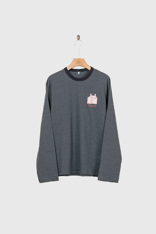 Hand-Embroidered Stripe Long Sleeve T-Shirt