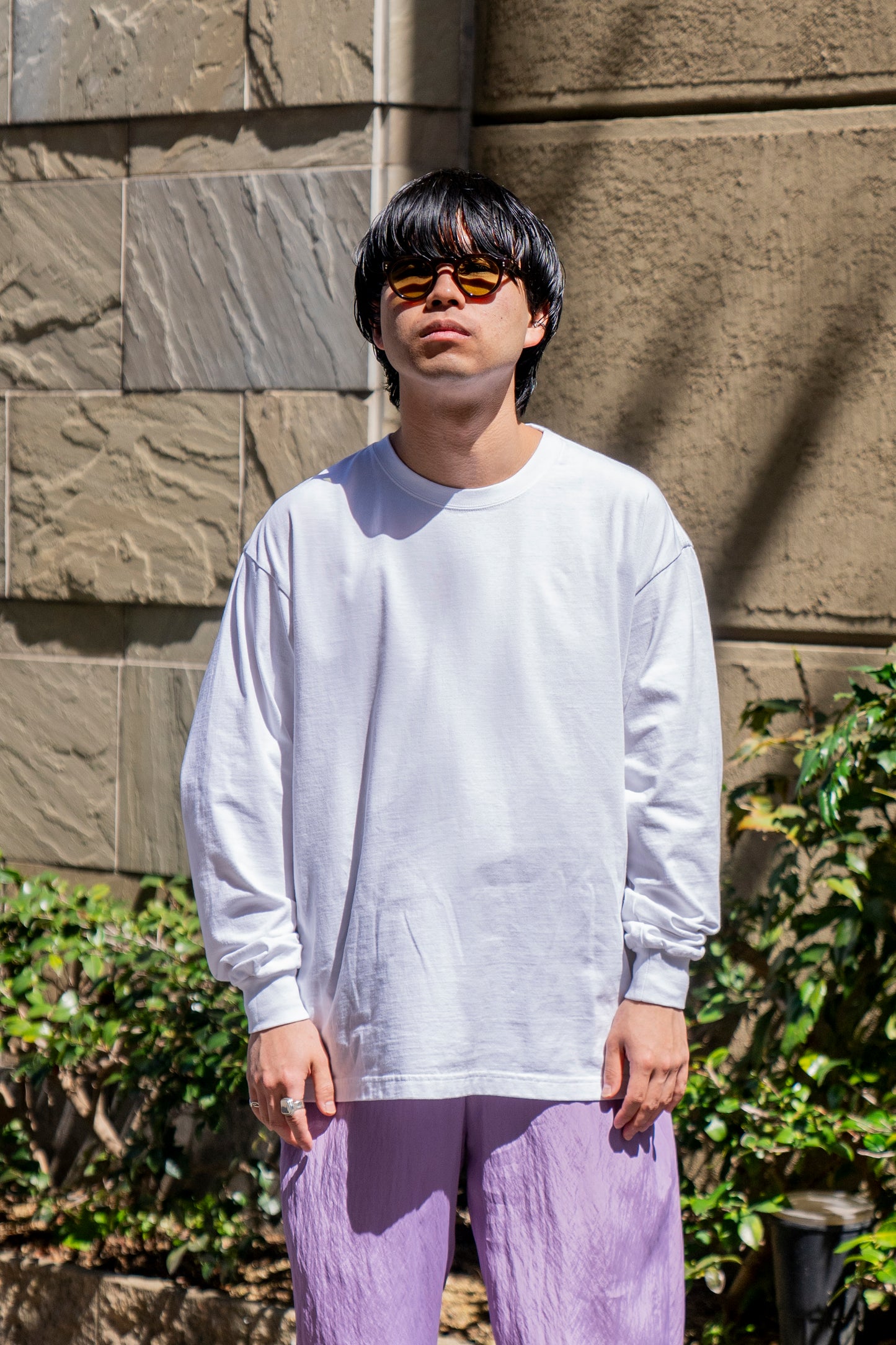 MIDDLEWEGHIT COTTON CASHMERE LONG SLEEVE TEE