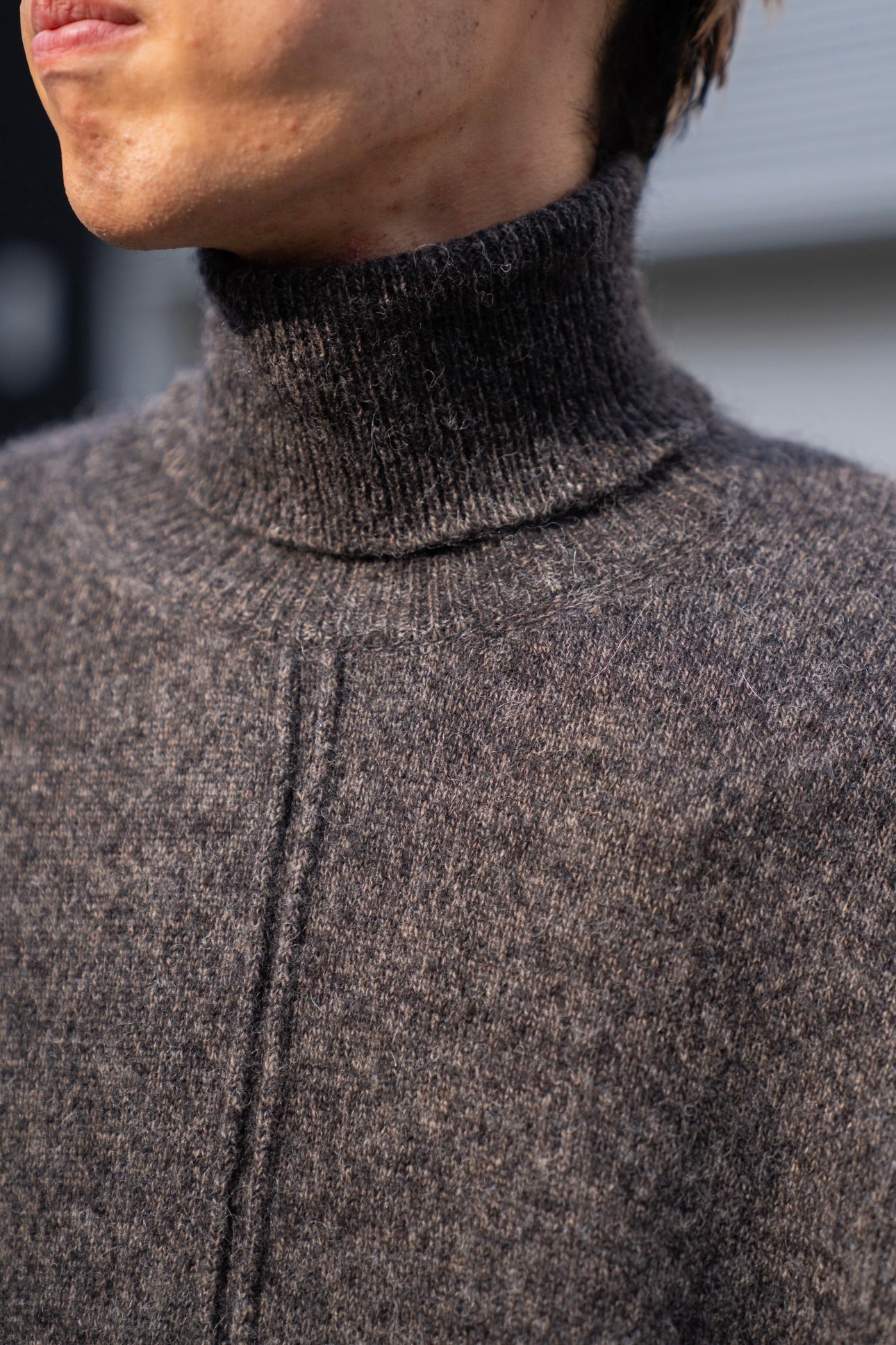 WOOL/ALPACA KNIT LOOSE TURTLE NECK PO(ST.1295)