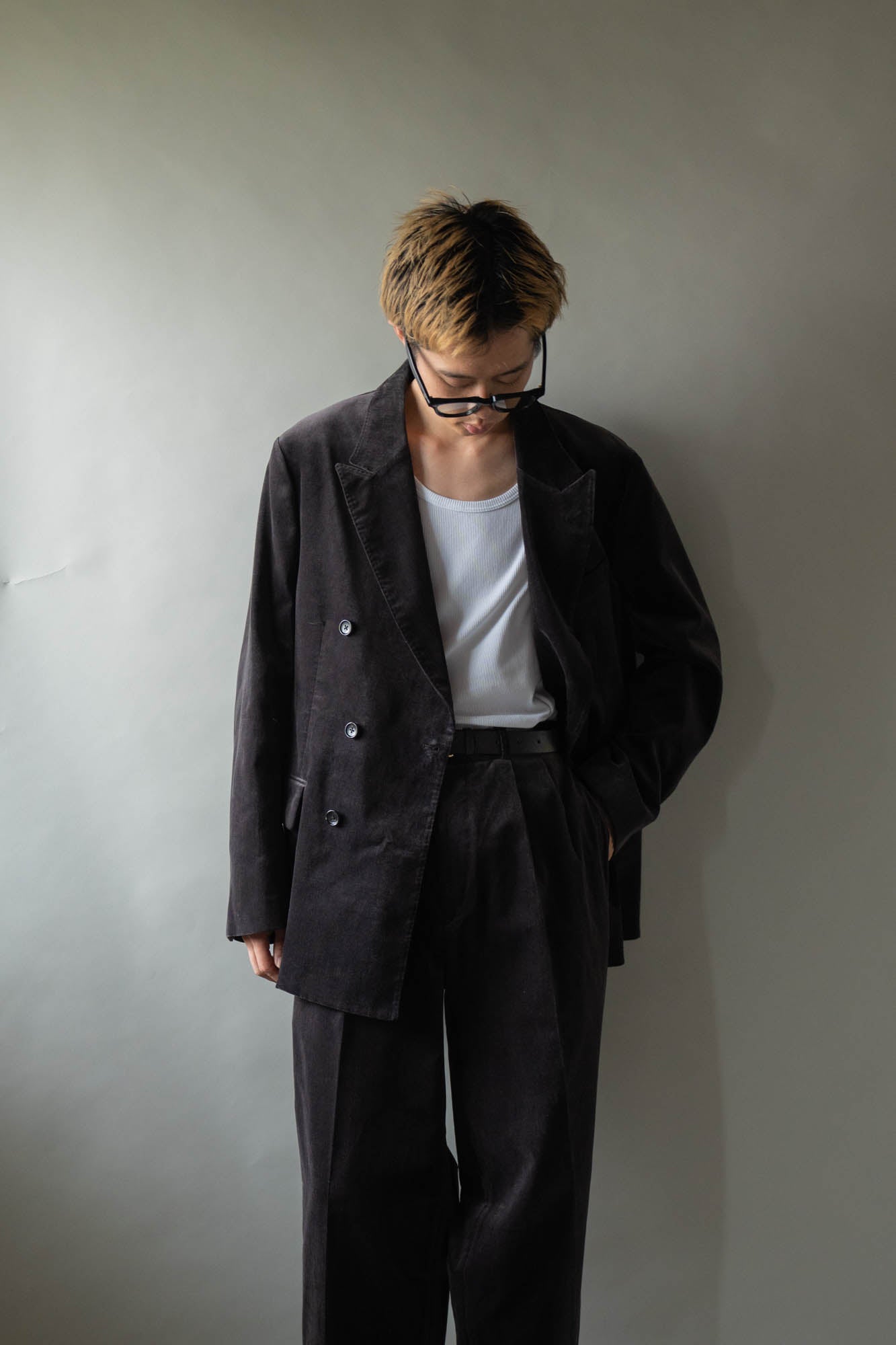 Fade Velvet Double-breasted Jacket