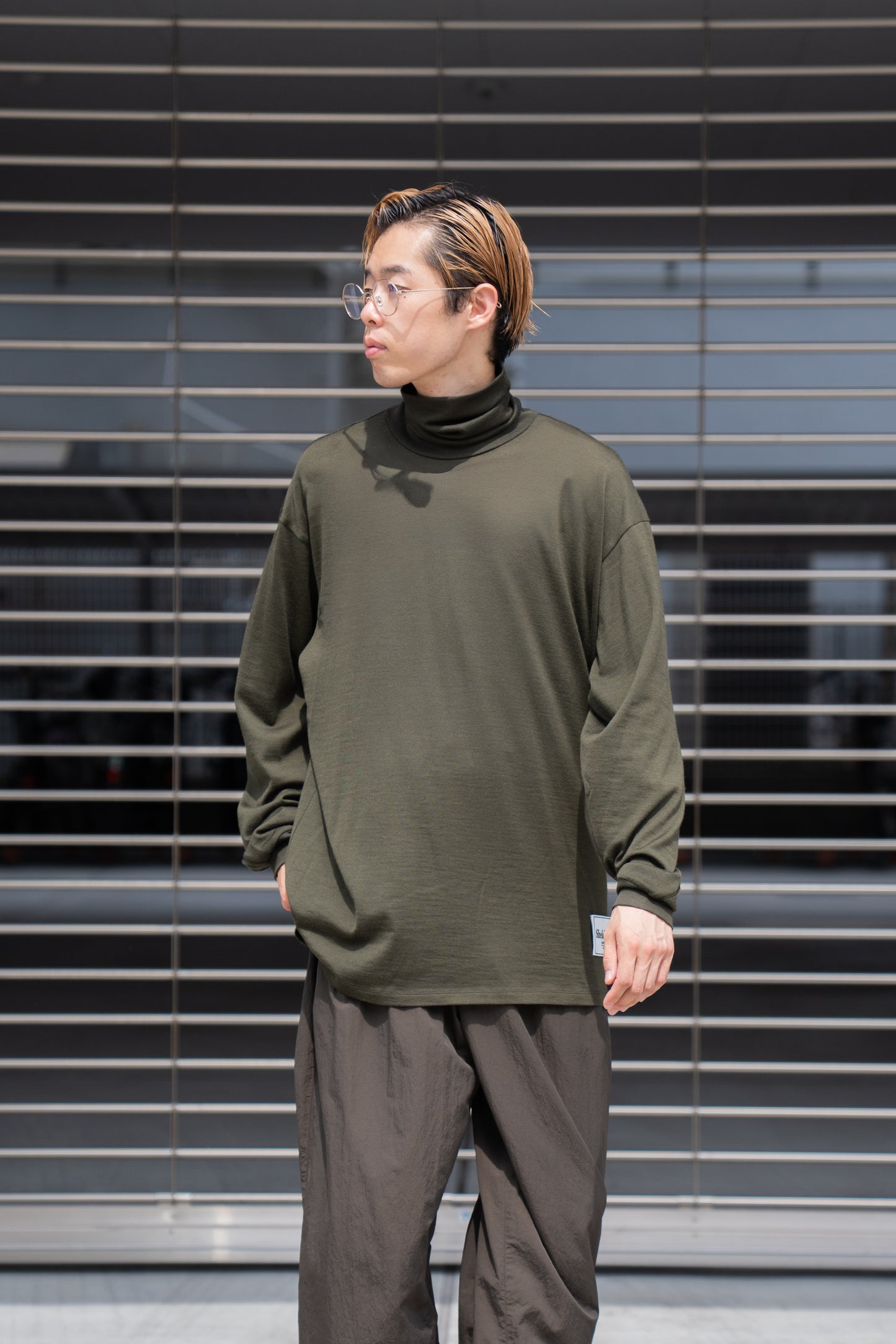 MERINO WOOL HIGH NECK L/S T-SHIRT
