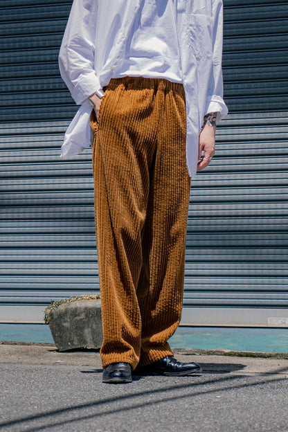 Cotton Corduroy Wide-leg Drawstring Trouser