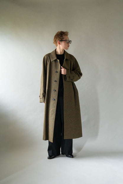 BRITISH TWEED RAGLAN SLEEVE BALMACAAN COAT(ST.1536)