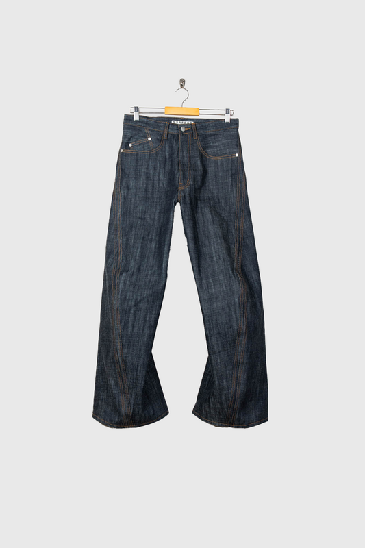 3D TWISTED WIDE LEG JEANS