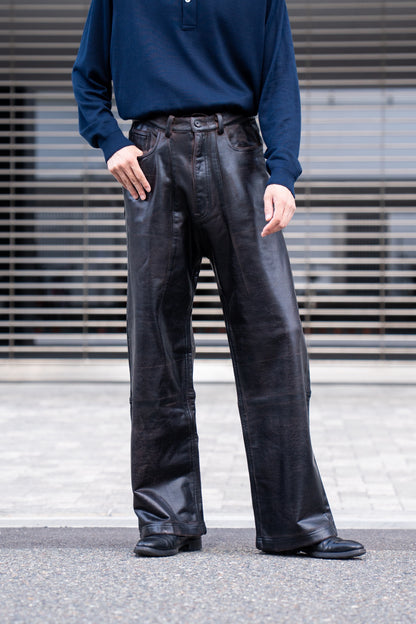 CRACKING COATED WIDE PANTS .14