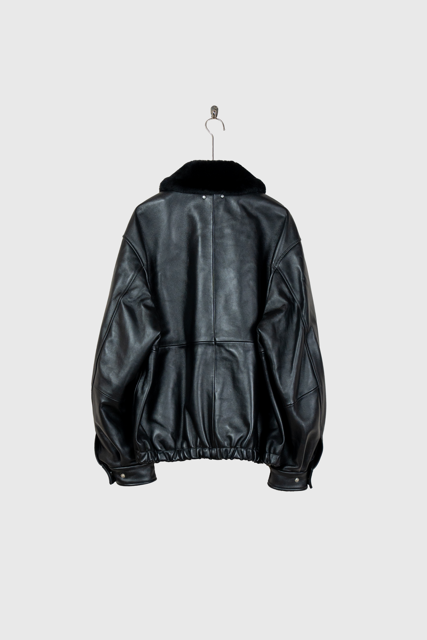 MOUTON COLLAR SHEEP LEATHER ZIP JACKET(ST.1216)