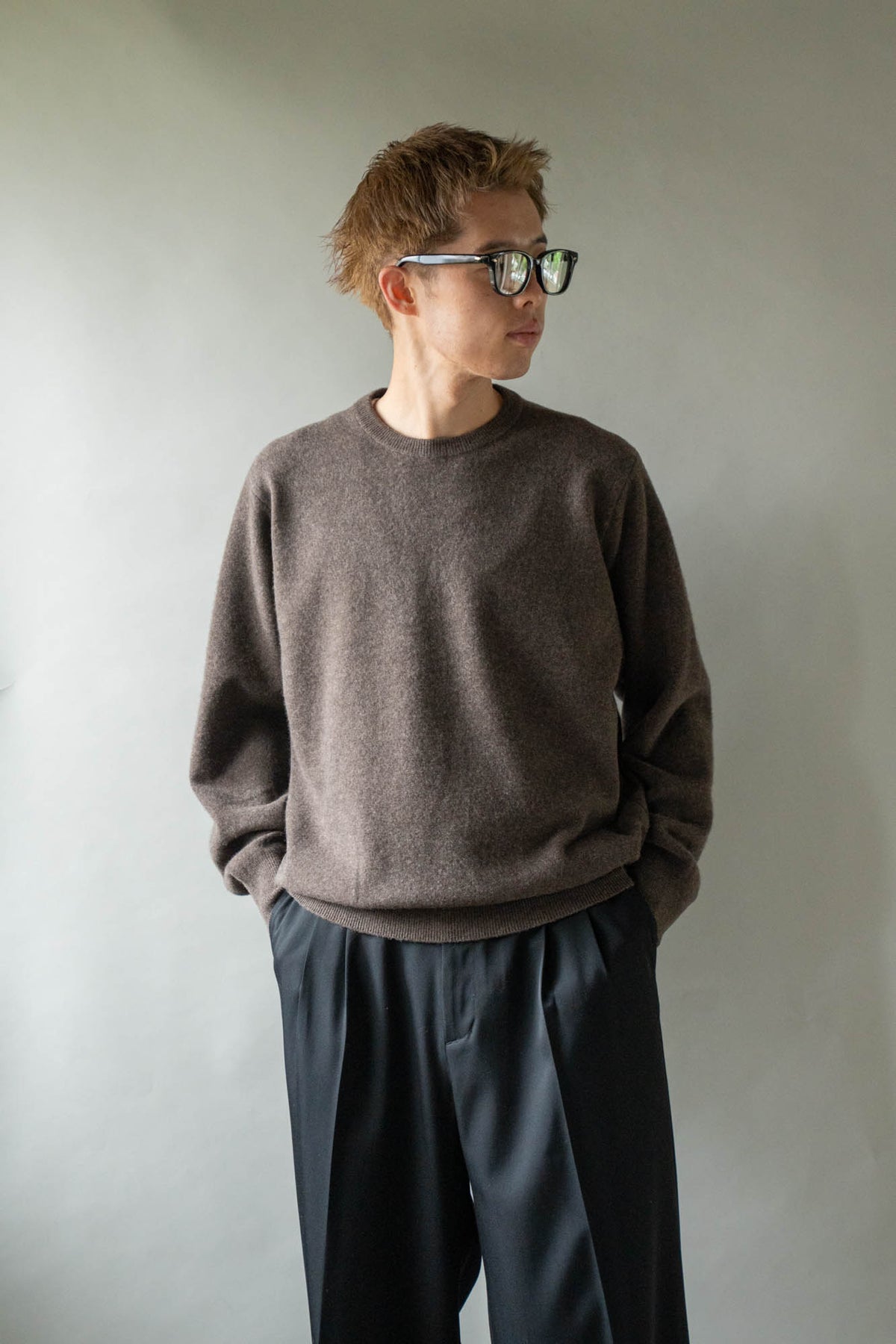 EXTRA FINE WOOL KNIT CREW NECK LS(ST.1634)