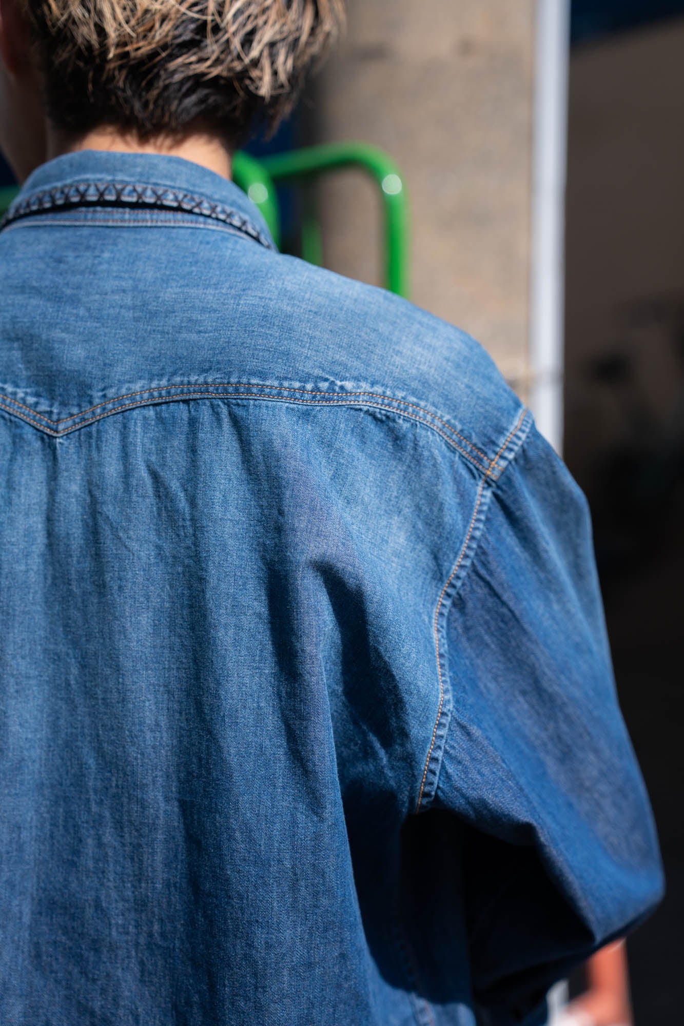 Hand-Embroidered Denim Shirt