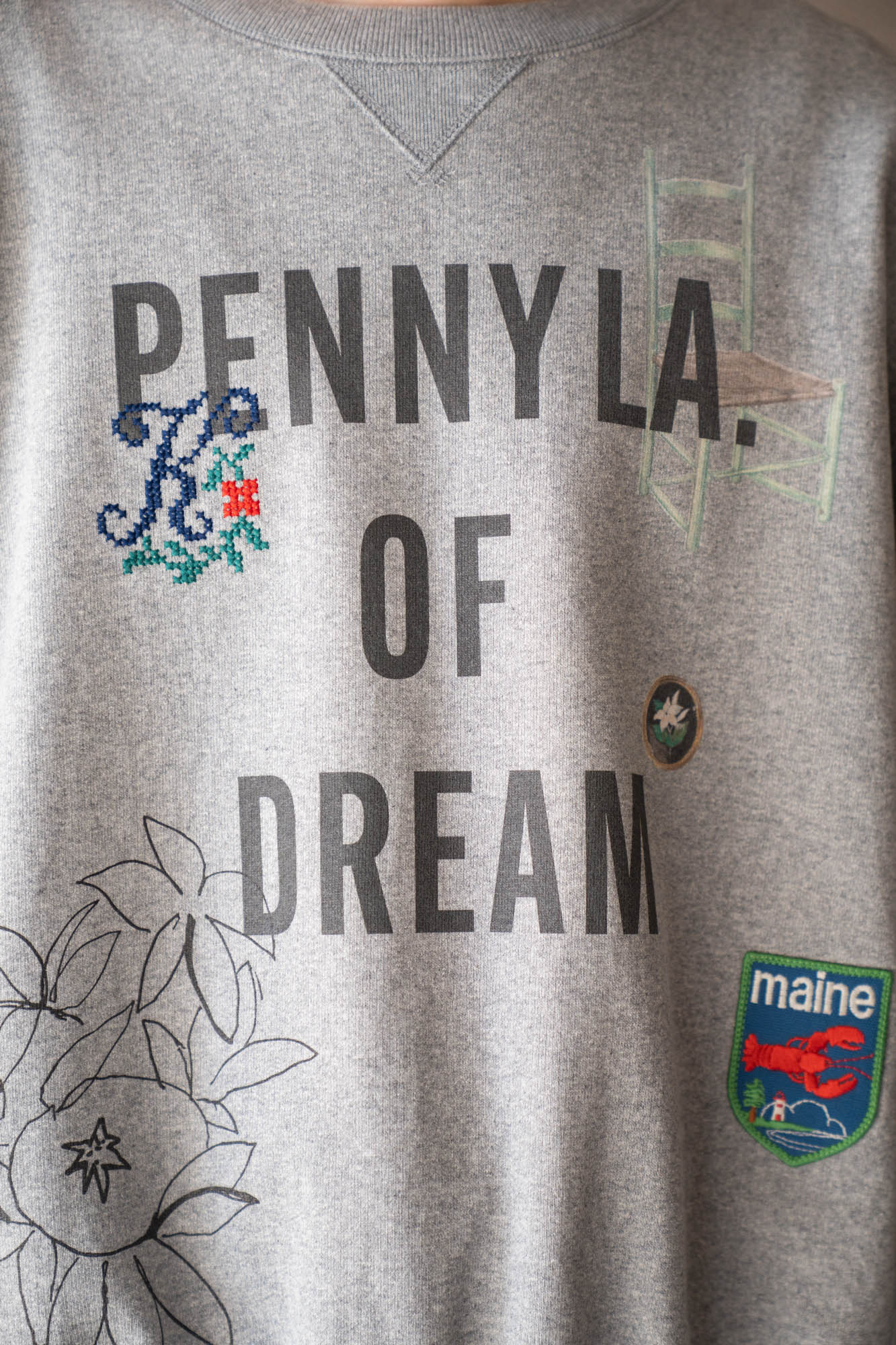 Hand-stitched sweatshirt