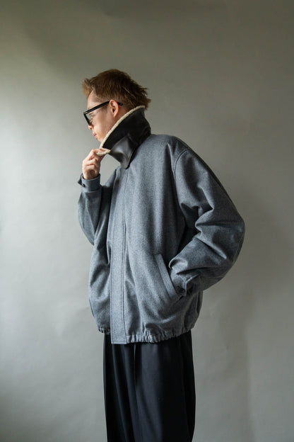 MOUTON COLLAR WOOL CASHMERE PADDED JACKET(ST.1546)