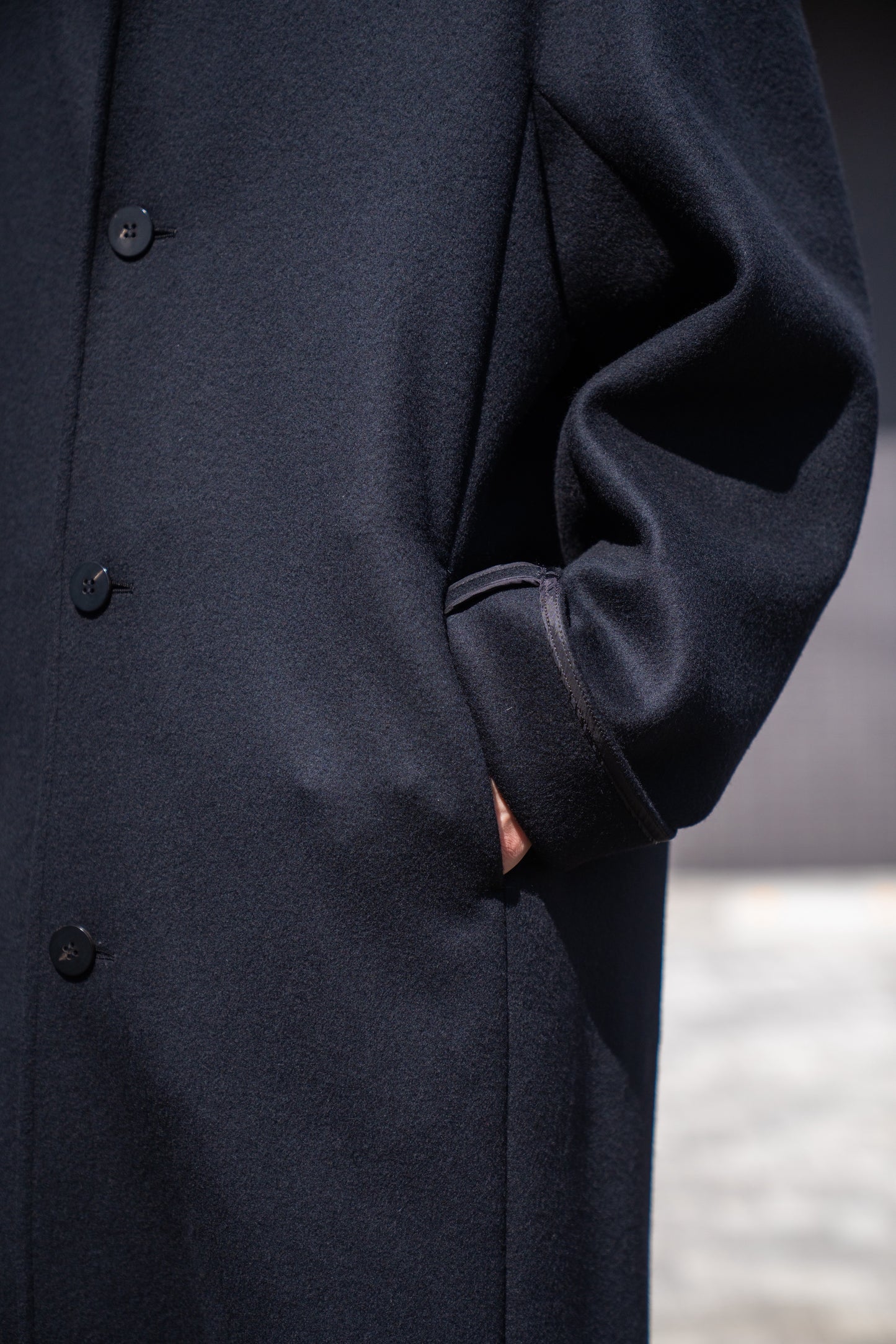 SOUTIEN COLLAR OVERCOAT IN DOUBLE FACE BEAVER