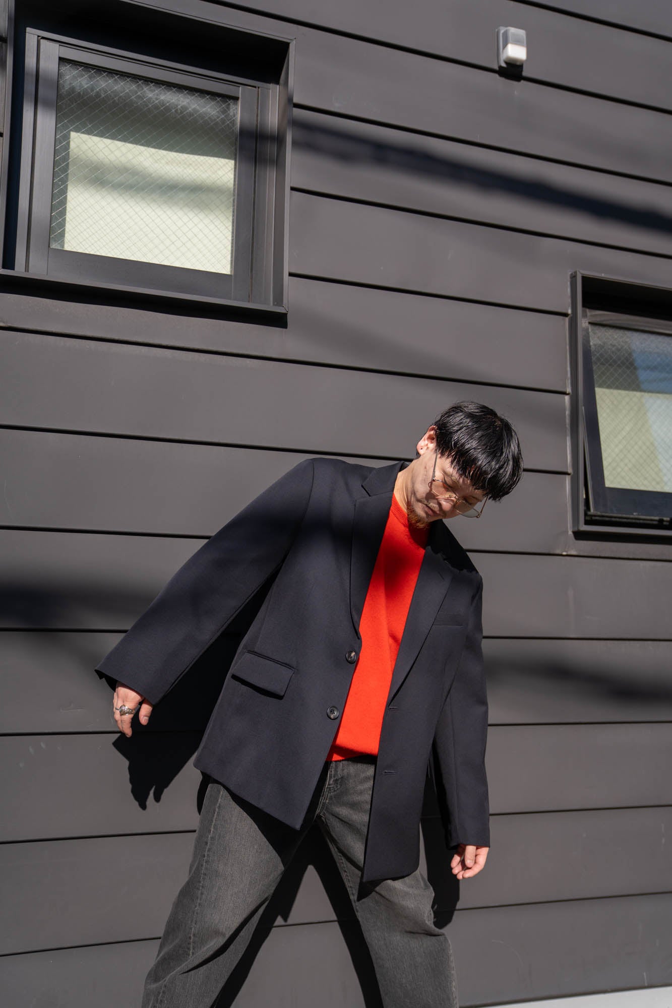 WOOL KERSEY OVERSIZED SINGLE BREASTED JACKET(ST.1413)