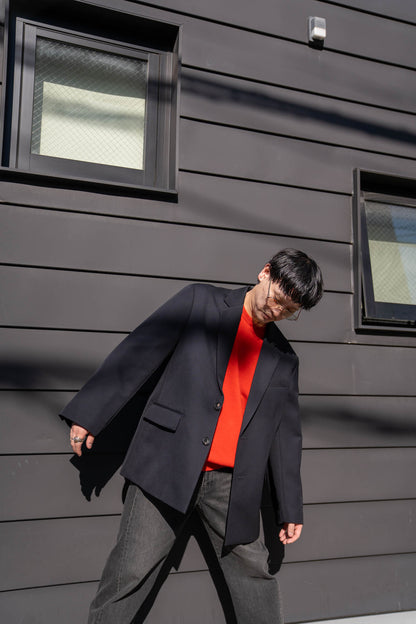 WOOL KERSEY OVERSIZED SINGLE BREASTED JACKET(ST.1413)