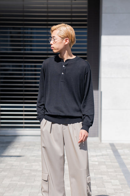 SILK HENLEY NECK PULL OVER / SLPO