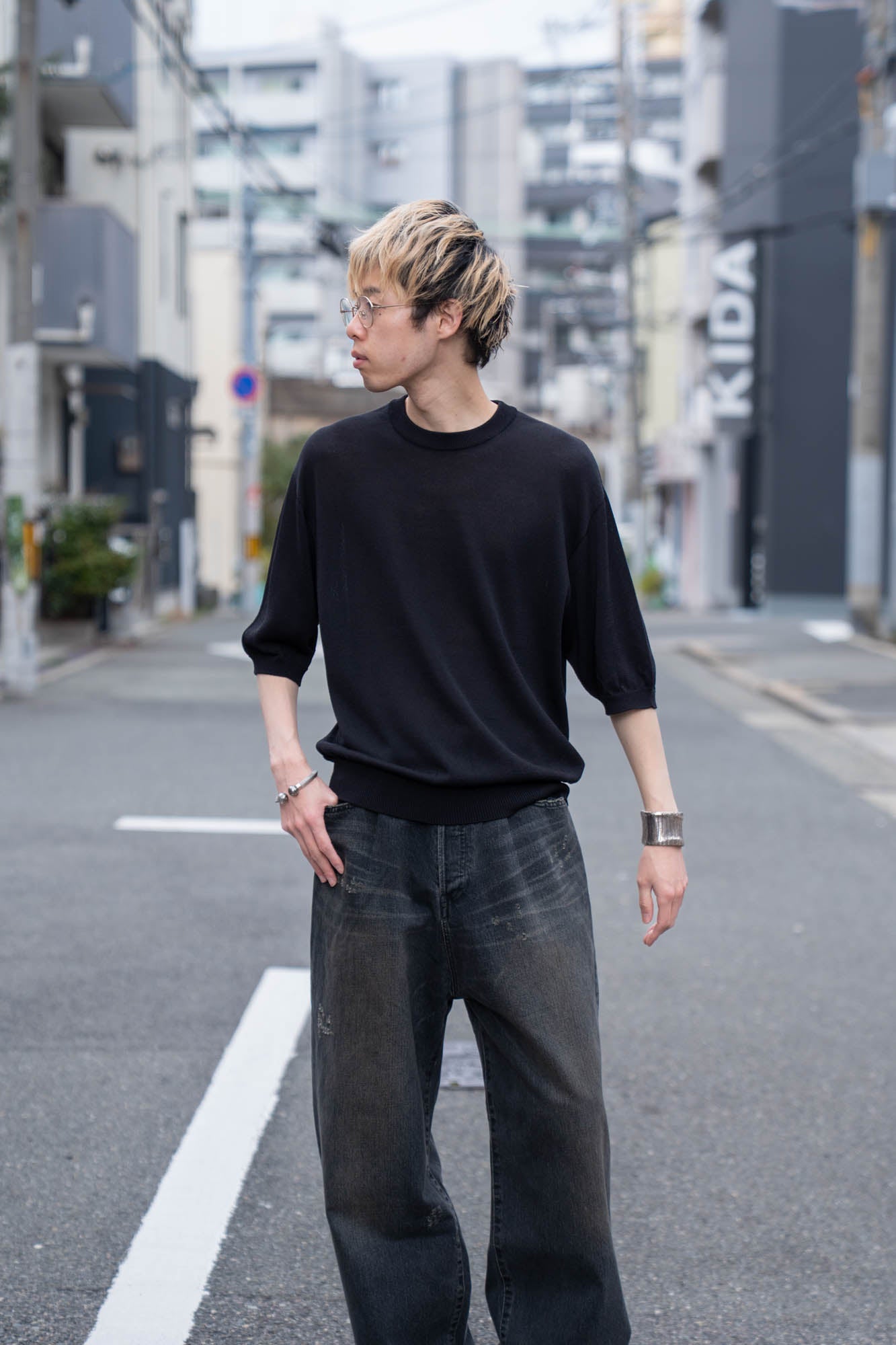 Wide knit T-Shirt