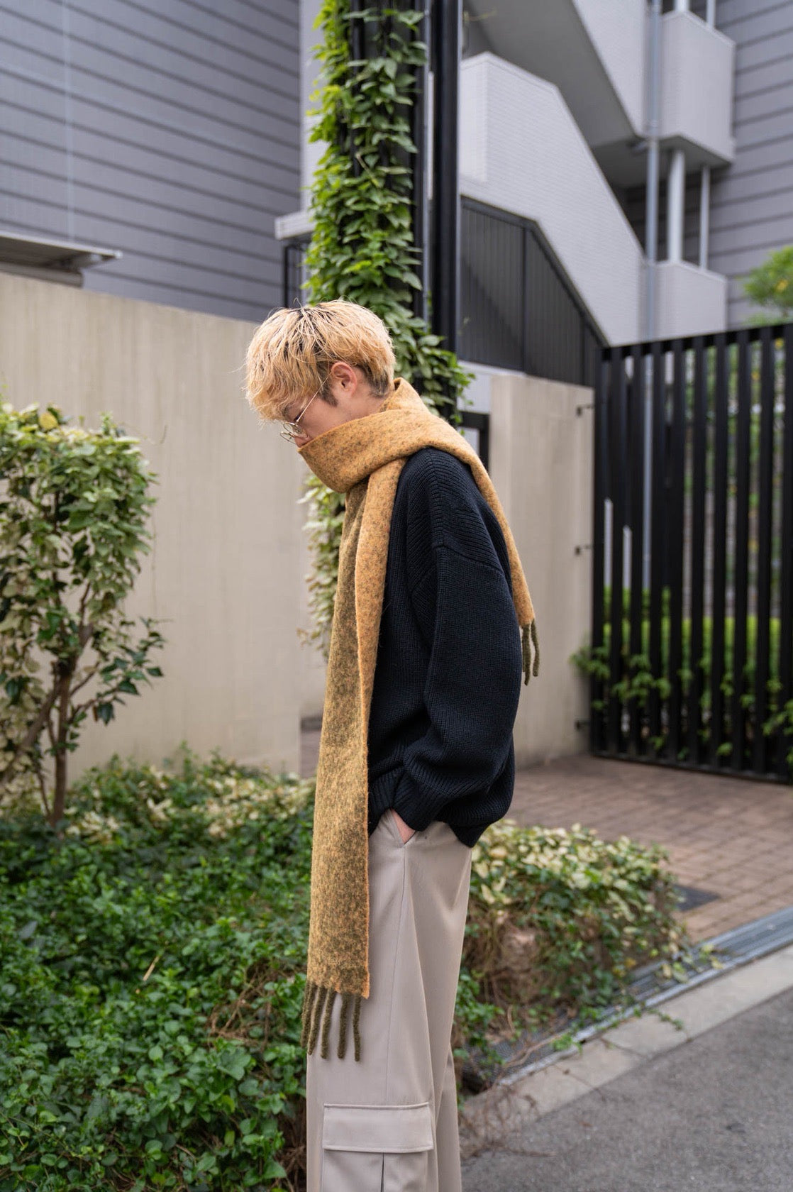 Two Colour Woolly Scarf